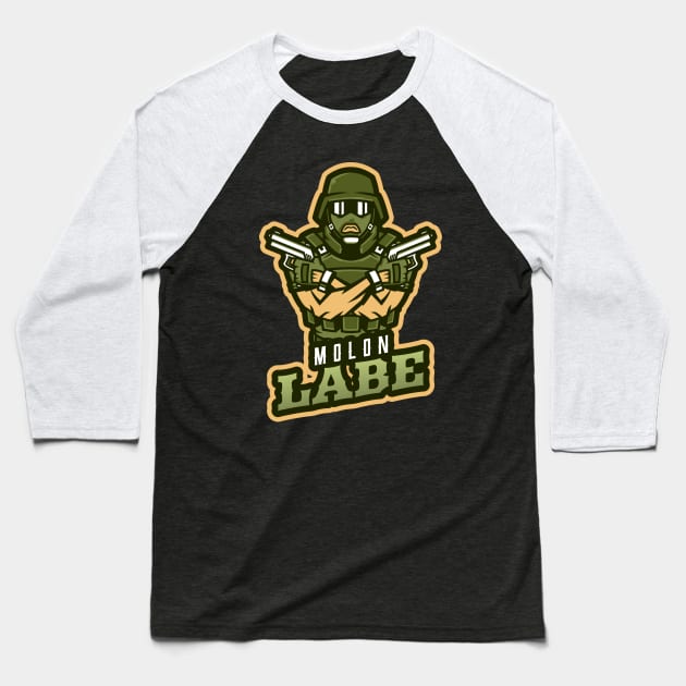 The Military With Guns Baseball T-Shirt by Mega Tee Store